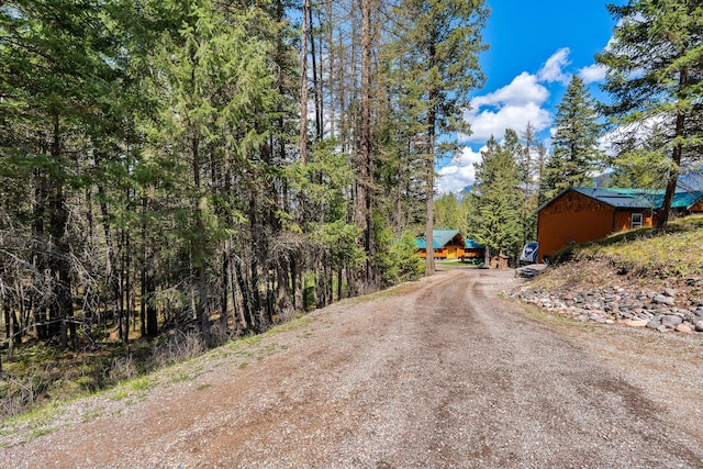 view of road with driveway