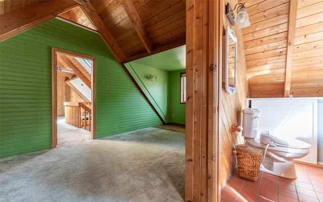 1298 E Mountain Meadow Rd, Kalispell, MT 59901 - hall with wooden walls and wooden ceiling