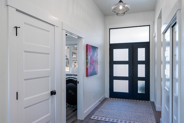 1347 Lake Pointe Dr, Bigfork, MT 59911 - foyer with wood finished floors and baseboards