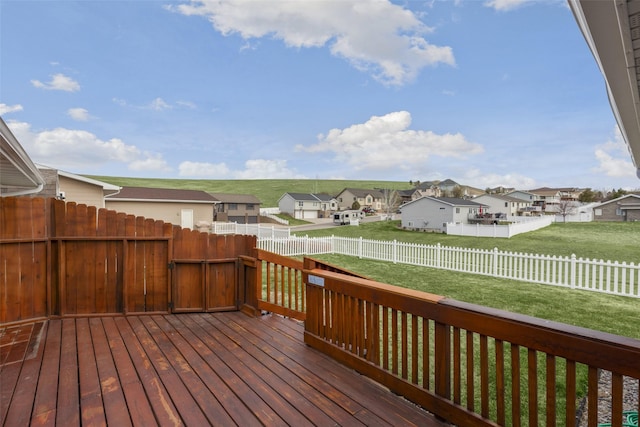 3404 Jasper Rd, Great Falls, MT 59404 - wooden deck with a residential view and a fenced backyard