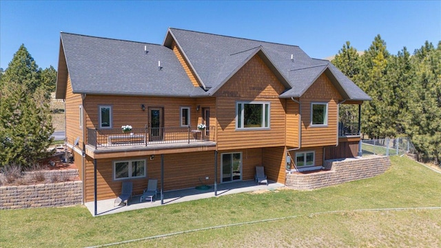 160 Jackson Creek Rd, Clancy, MT 59634 - back of house with a patio, a yard, and a shingled roof