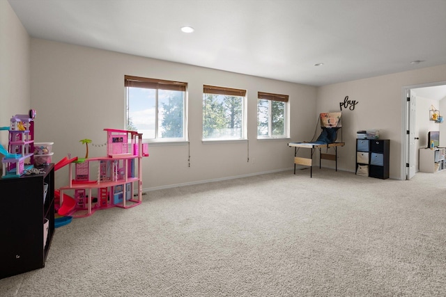 116 Grandview Ter, Lakeside, MT 59922 - recreation room with plenty of natural light, carpet, recessed lighting, and baseboards