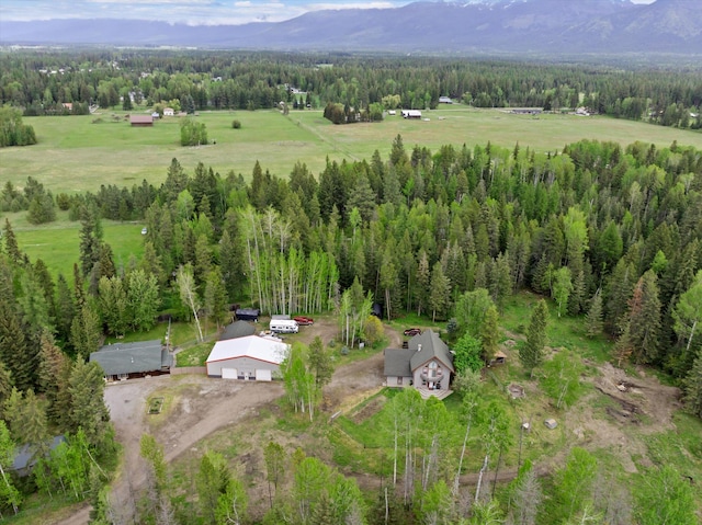 30580 Cayuse Ln, Bigfork, MT 59911 - view of subject property with a mountain backdrop and a forest