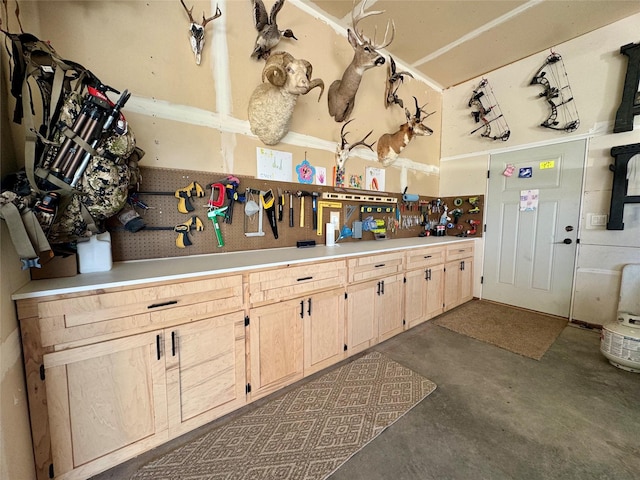 19 Country Meadow Ln, Clancy, MT 59634 - kitchen with concrete flooring, light brown cabinetry, and light countertops