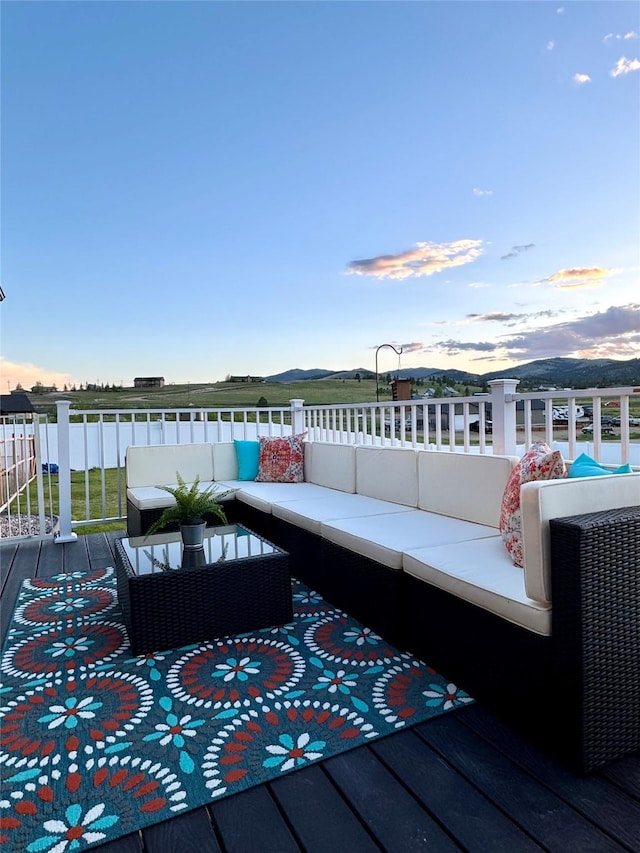 19 Country Meadow Ln, Clancy, MT 59634 - wooden terrace with an outdoor hangout area