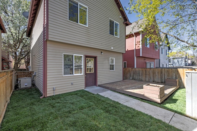 1312 Bridgecourt Way, Missoula, MT 59801 - back of house with a wooden deck and central air condition unit