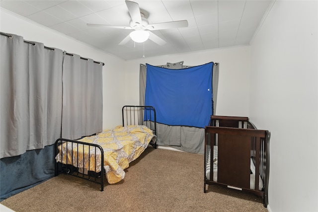 648 7th Ave W, Kalispell, MT 59901 - carpeted bedroom with ceiling fan and crown molding