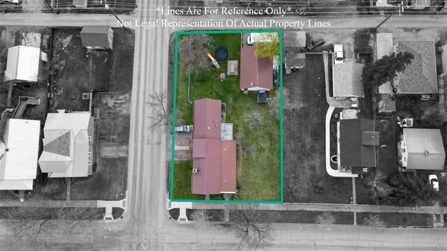 648 7th Ave W, Kalispell, MT 59901 - aerial overview of property's location with property parcel outlined