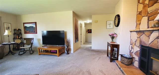 3208 Paul Ln, Missoula, MT 59803 - carpeted living area featuring a fireplace
