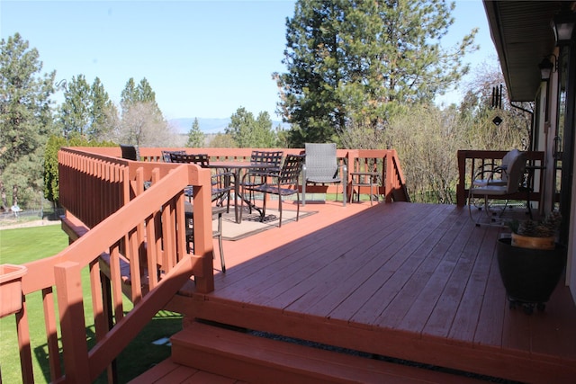 3208 Paul Ln, Missoula, MT 59803 - deck with a mountain view and outdoor dining space