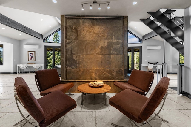 15 Copper Ridge Rd, Trout Creek, MT 59874 - lobby featuring recessed lighting, high vaulted ceiling, and beam ceiling