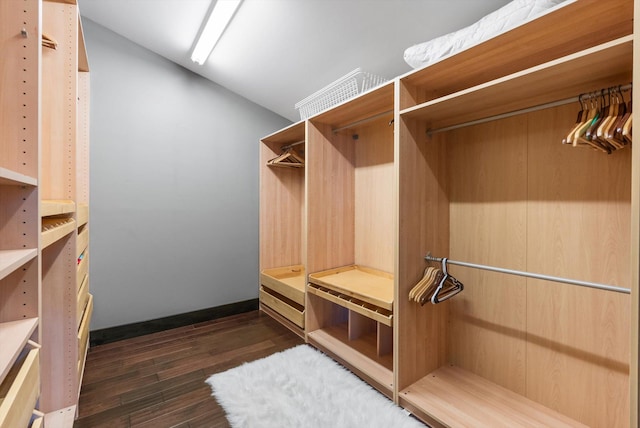 15 Copper Ridge Rd, Trout Creek, MT 59874 - walk in closet featuring dark wood-style flooring and vaulted ceiling