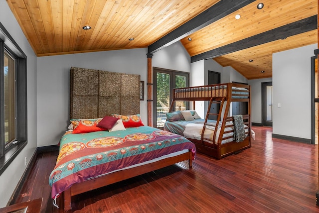 15 Copper Ridge Rd, Trout Creek, MT 59874 - bedroom with wood-type flooring, baseboards, and wood ceiling