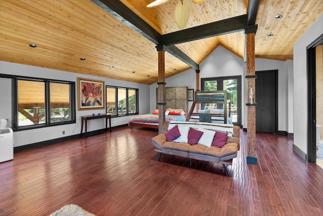 15 Copper Ridge Rd, Trout Creek, MT 59874 - bedroom with baseboards, wooden ceiling, and wood-type flooring