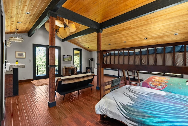15 Copper Ridge Rd, Trout Creek, MT 59874 - bedroom with wood ceiling, baseboards, and hardwood / wood-style floors
