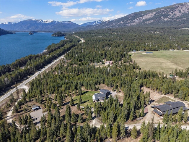 15 Copper Ridge Rd, Trout Creek, MT 59874 - drone / aerial view of a heavily wooded area and a water and mountain view