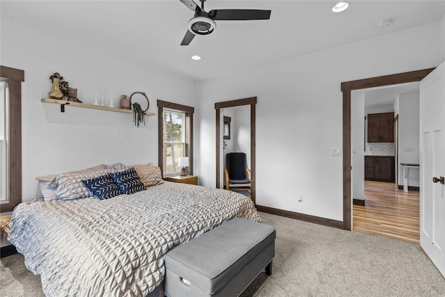 270 Westridge Dr, Somers, MT 59932 - carpeted bedroom with recessed lighting, a ceiling fan, and baseboards