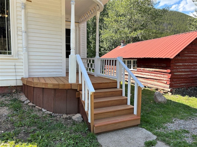 wooden deck with stairs