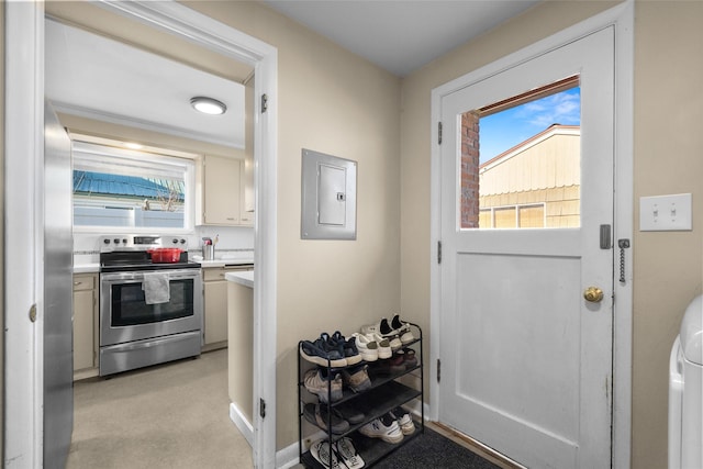 doorway with electric panel