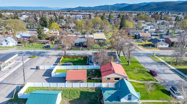 bird's eye view with a mountain view and a residential view