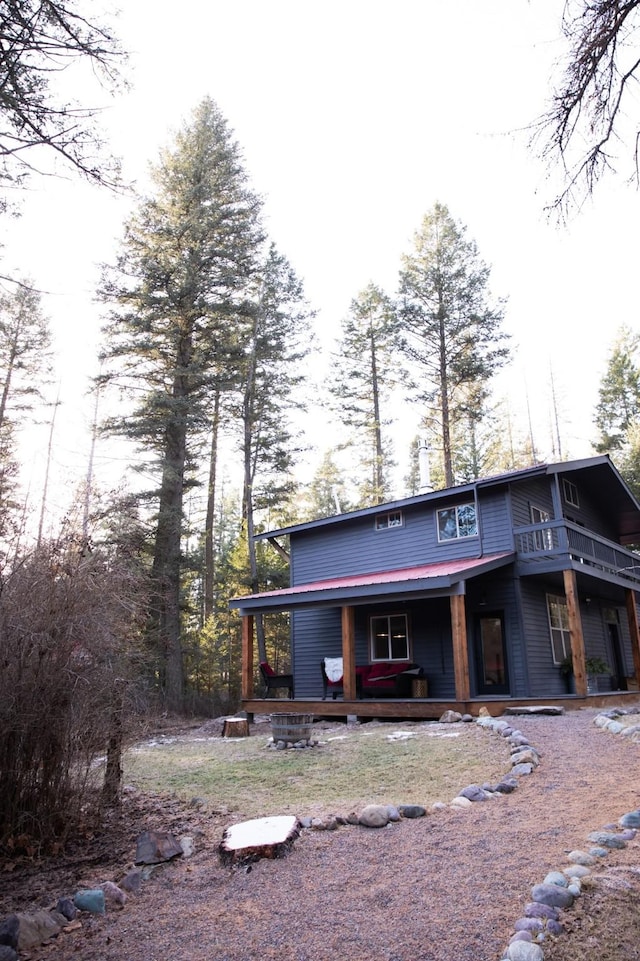 286 Possum Trl, Whitefish, MT 59937 - back of property featuring a porch