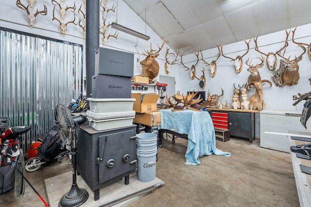 interior space featuring concrete floors