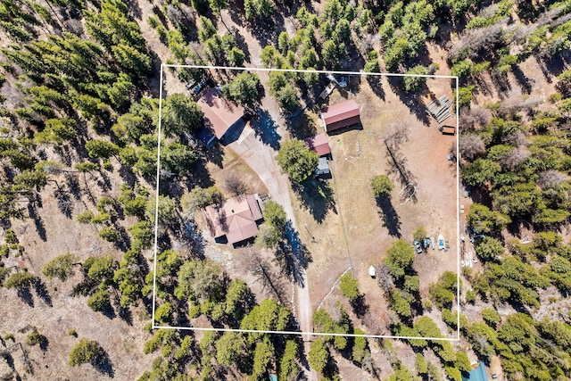 birds eye view of property featuring a rural view