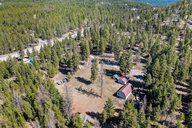 aerial view with a forest view