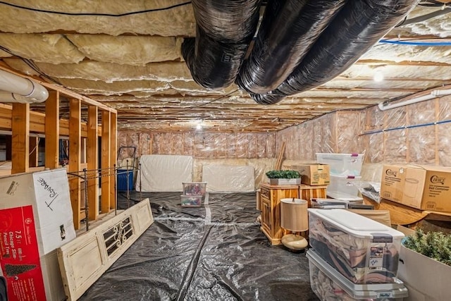 view of unfinished below grade area