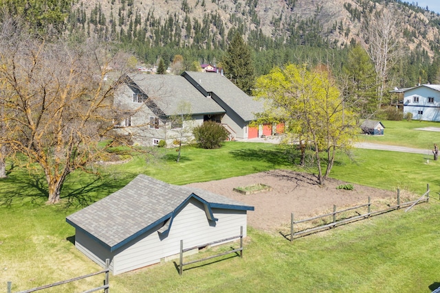 390 Dairy Ln, Superior, MT 59872 - aerial view of property and surrounding area featuring mountains