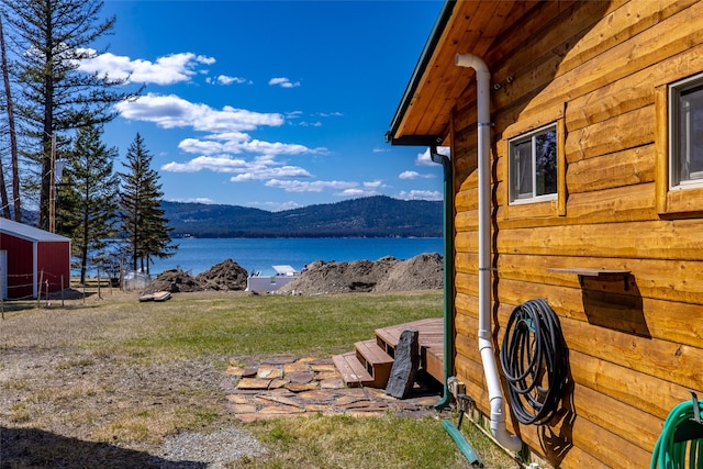 view of water feature with a mountain view