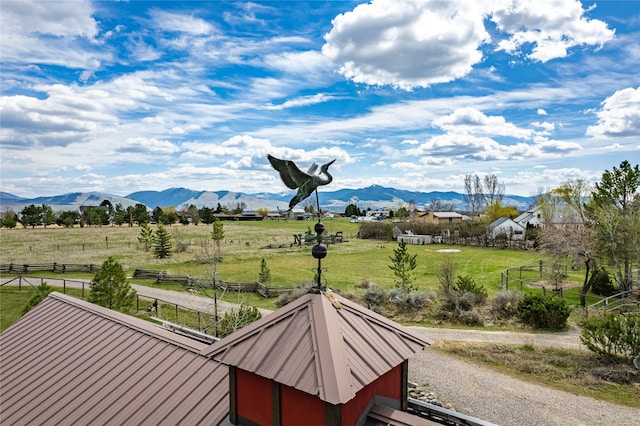 property view of mountains featuring a rural view