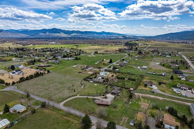 aerial view with a rural view and a mountain view