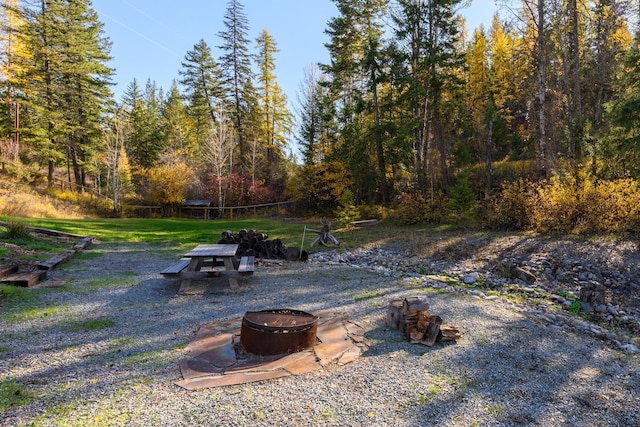 58386 Mt Highway 37, Rexford, MT 59930 - view of yard featuring an outdoor fire pit