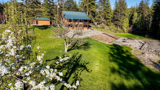 58386 Mt Highway 37, Rexford, MT 59930 - view of grassy yard featuring a deck