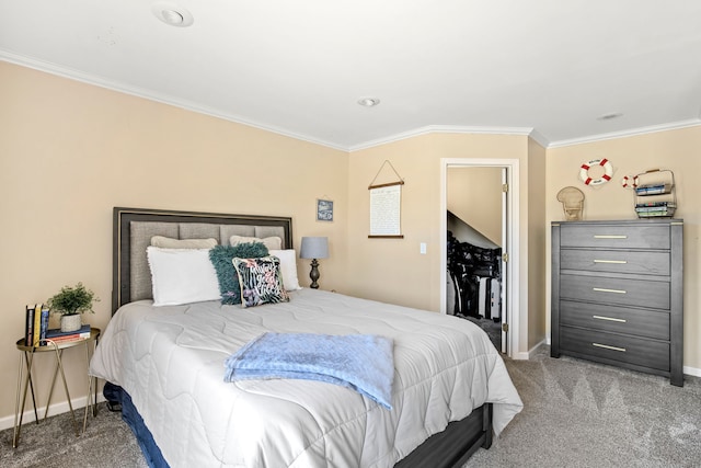 11 Wilson Butte Rd, Great Falls, MT 59405 - bedroom featuring carpet flooring, crown molding, baseboards, and a walk in closet