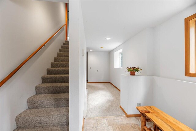 286 Antler Ridge Rd, Whitefish, MT 59937 - stairs featuring baseboards and recessed lighting