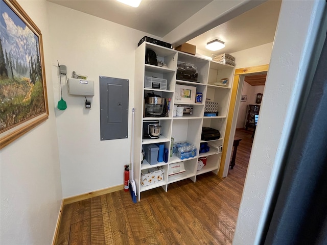 storage area featuring electric panel