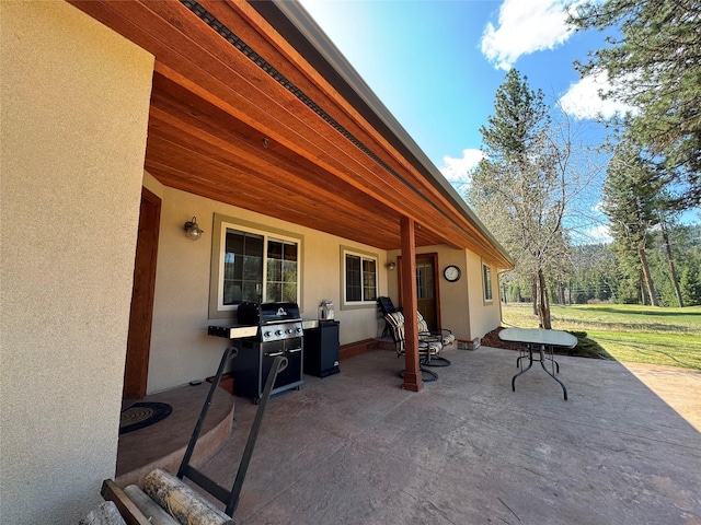 view of patio with area for grilling