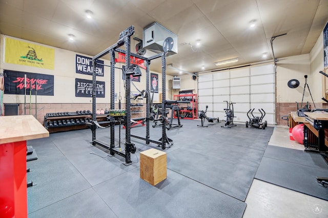 interior space featuring a garage