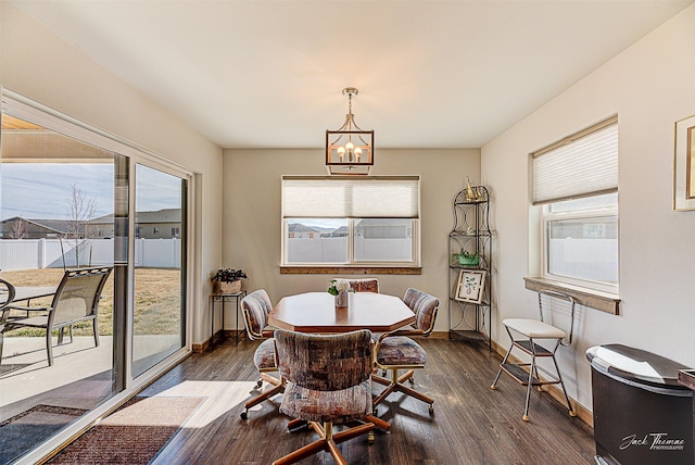 3875 Saint Marys Rd, East Helena, MT 59635 - dining space with a chandelier and dark wood-style floors