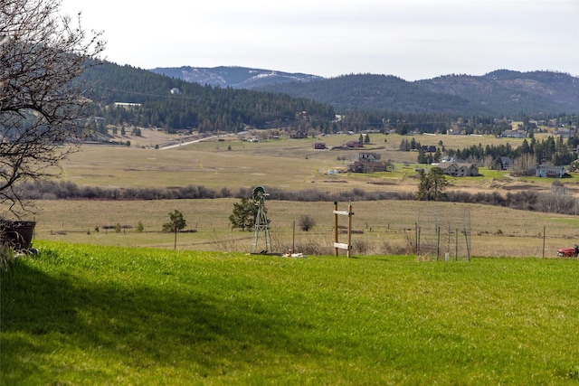 mountain view with a rural view