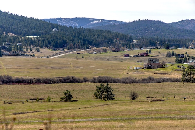 property view of mountains with a rural view