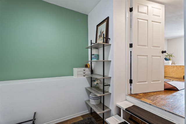 interior space with wood finished floors