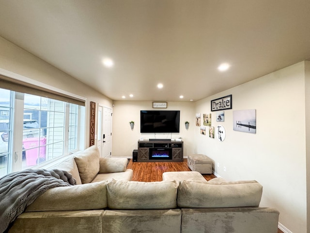 8626 Snapdragon Dr, Missoula, MT 59808 - living room with wood finished floors and recessed lighting