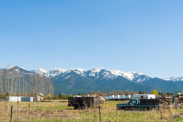 view of mountain feature featuring a rural view
