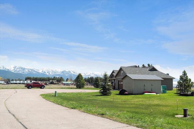 view of road with a mountain view