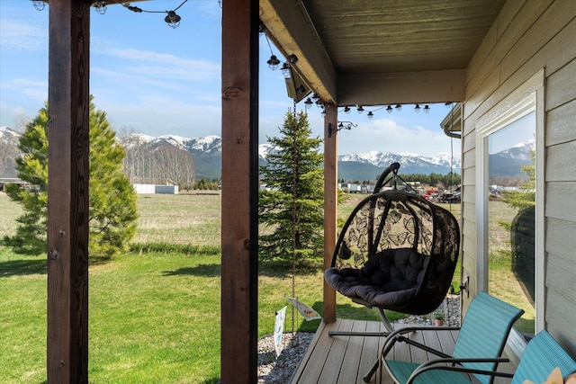 balcony with a mountain view