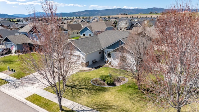 aerial view with a residential view