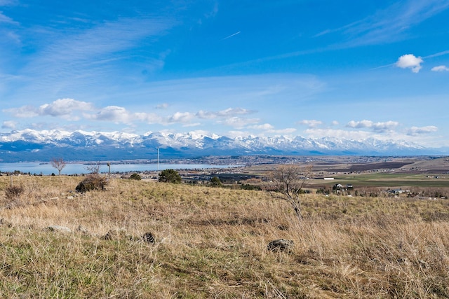 mountain view with a water view